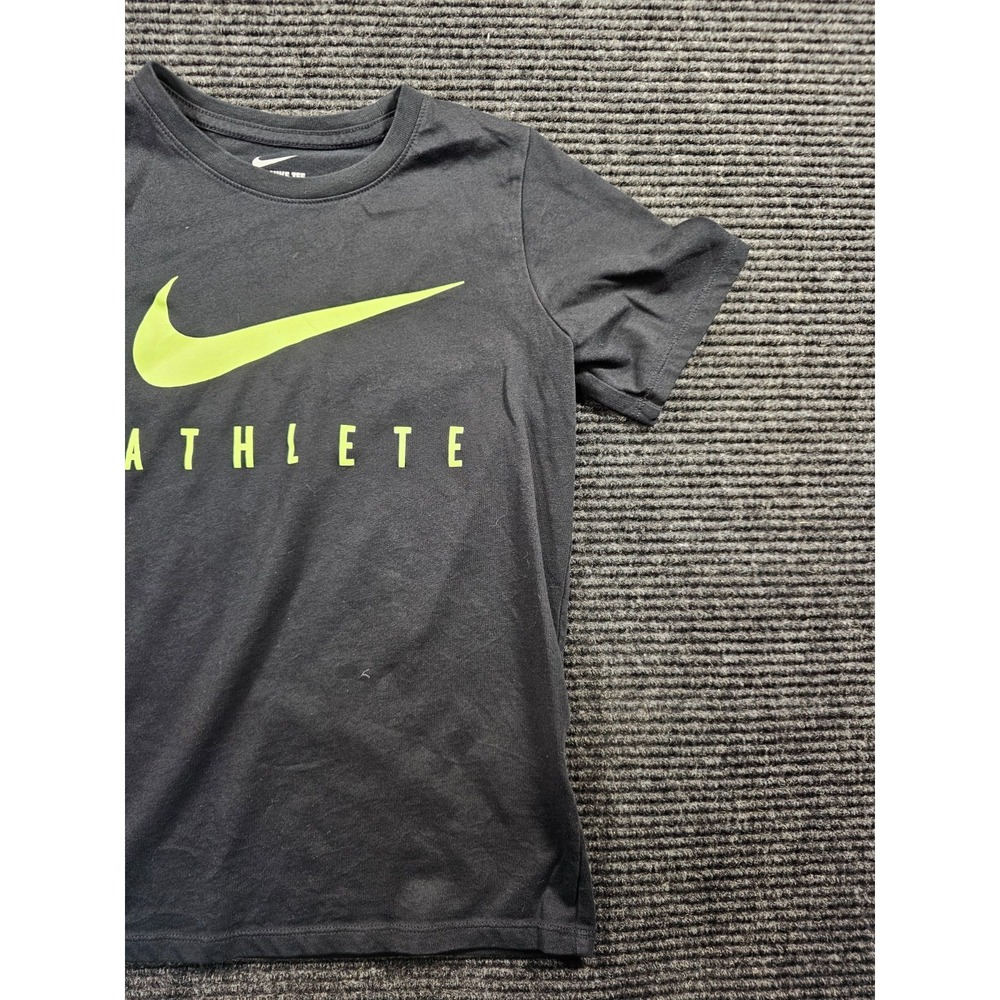 Nike Dri Fit Athletic T Shirt Boys Small Black Short Sleeve Crewneck Pullover - Picture 4 of 15